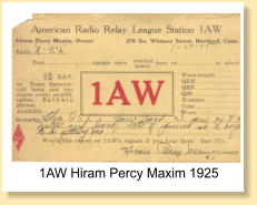 Hiram Percy Maxim 1925. QSL on request
