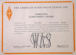 WAS award of PA0ABM