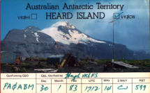 bewijs van QSO (gesprek) met amateur op Heard Island in 1983